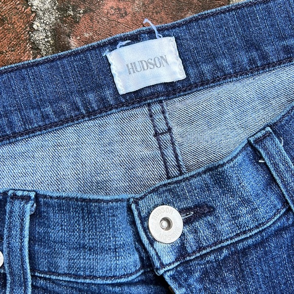 Hudson Blake slim straight zip fly distressed medium wash jeans size 34 - Picture 2 of 7